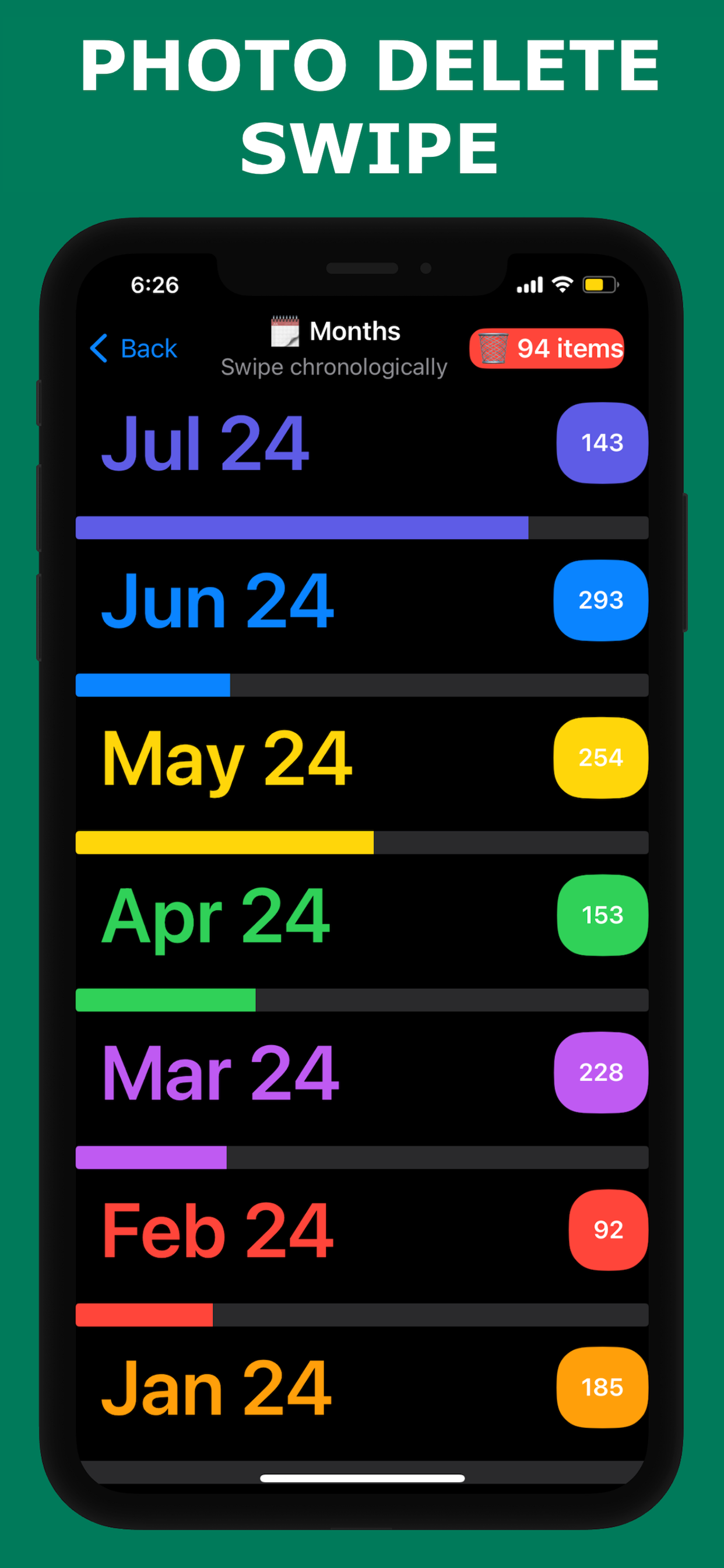 PX Cleaner swipe feature